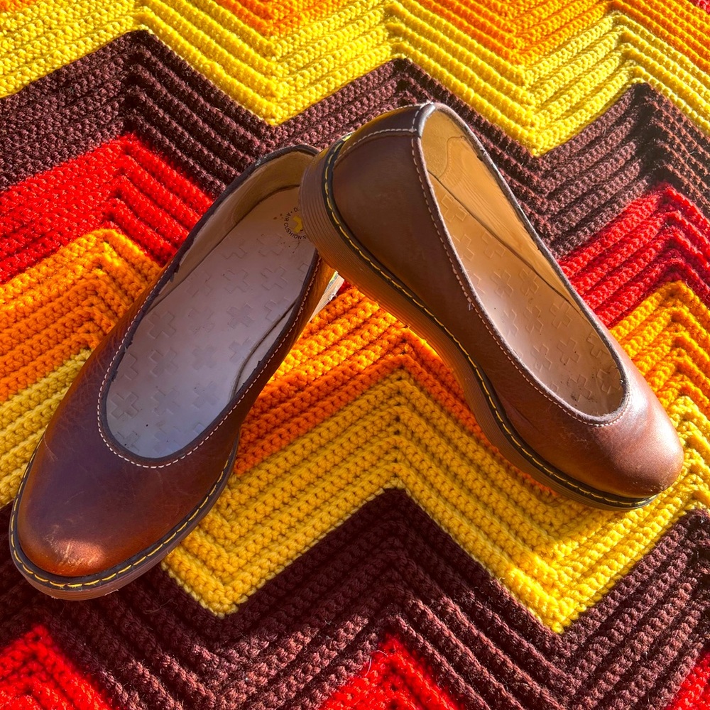 DR MARTENS BROWN SLIPS- Size 8